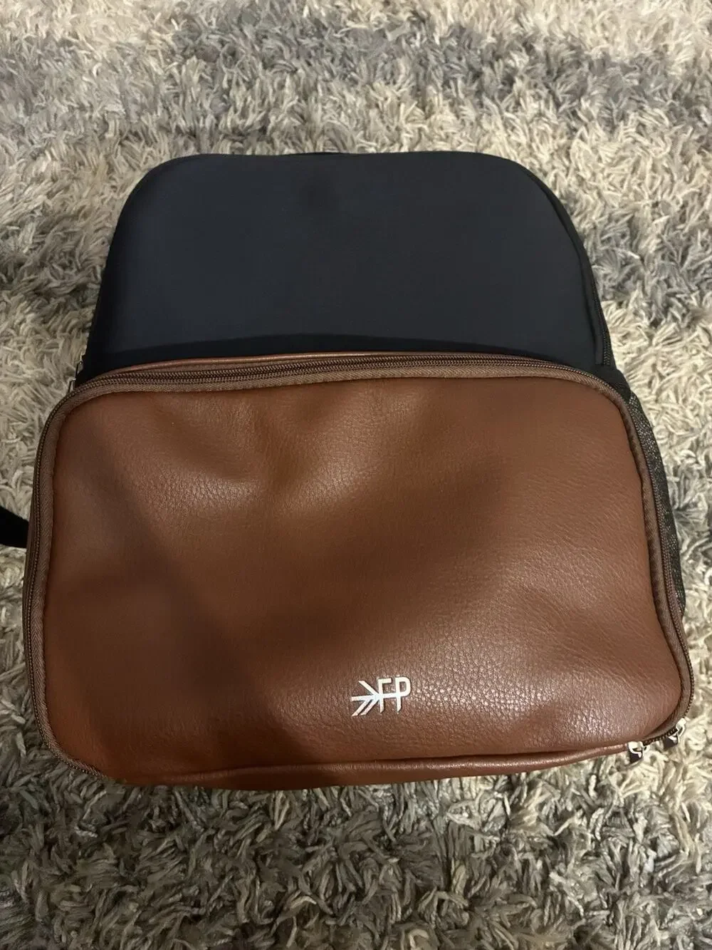 Freshly Picked Breast Pump Diaper Bag Backpack - wipeable v leather neoprene